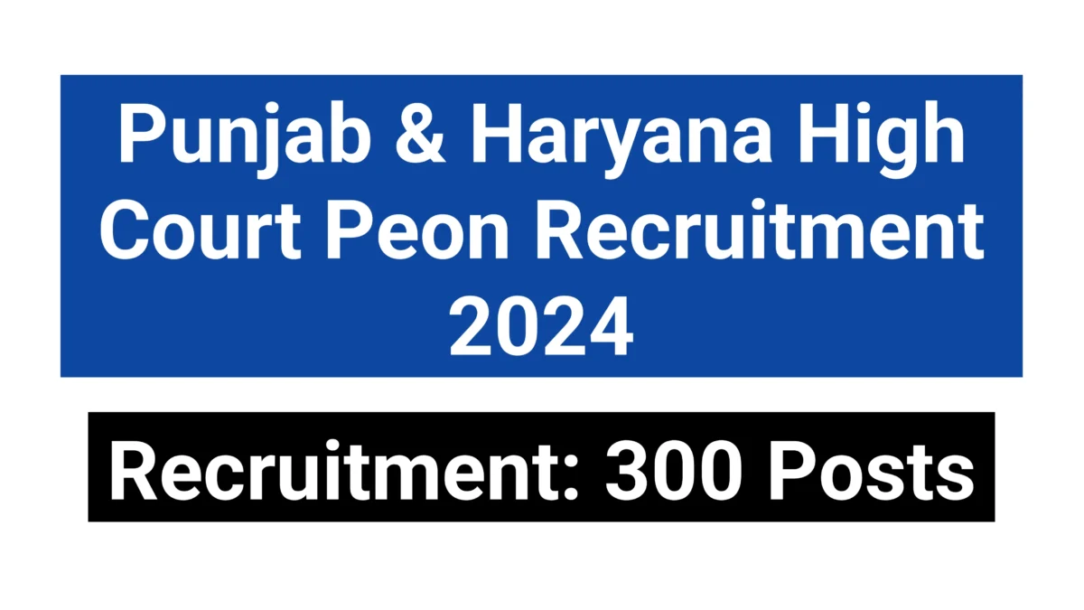 punjab haryana high court peon recruitment 2024